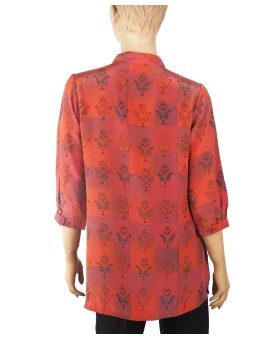 Short Silk Shirt - Floral Patch