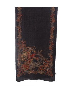 Crepe Silk Scarf - Red Paisley