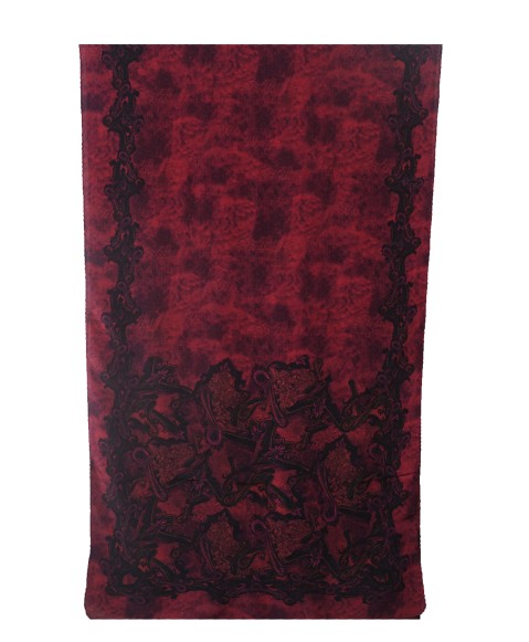 Crepe Silk Scarf - Magenta Paisley