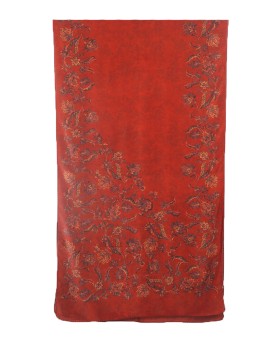 Crepe Silk Scarf - Maroon Floral