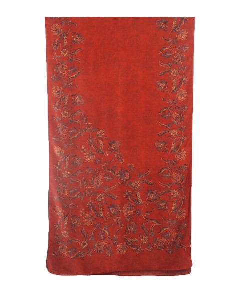 Crepe Silk Scarf - Maroon Floral