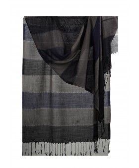 Missing Stripe Stole - Shades of Black Grey and Navy