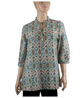 Casual Kurti - Green Ikat