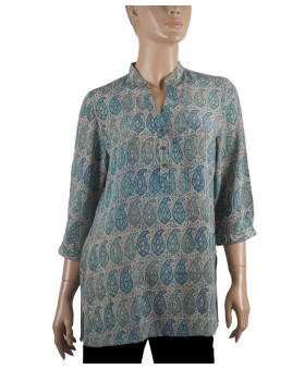 Short Silk Shirt - Paisley 