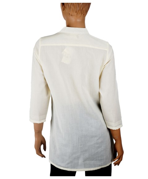 Casual Kurti - Off White Pintuck