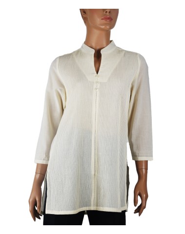 Casual Kurti - Off White Pintuck