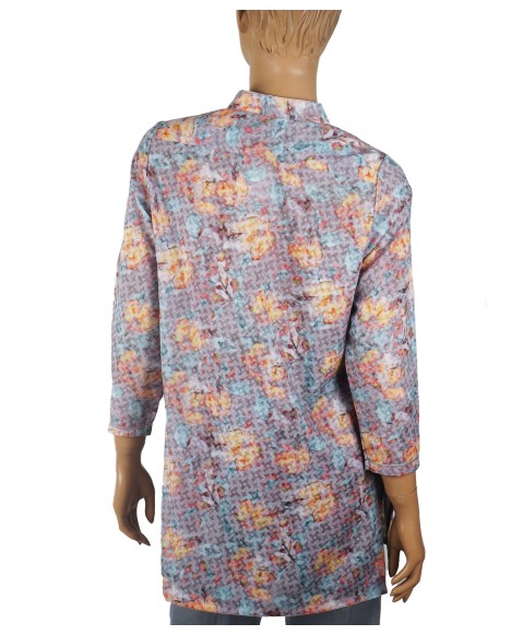 Casual Kurti - Big Orange Flowers