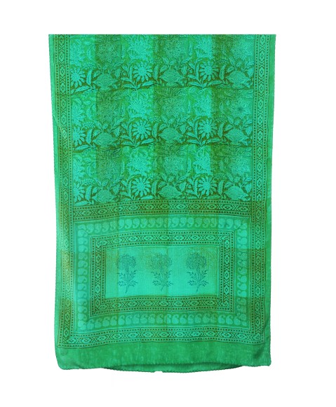 Crepe Silk Scarf - Green Creeper