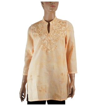 Casual Kurti - Yellow Embroidery