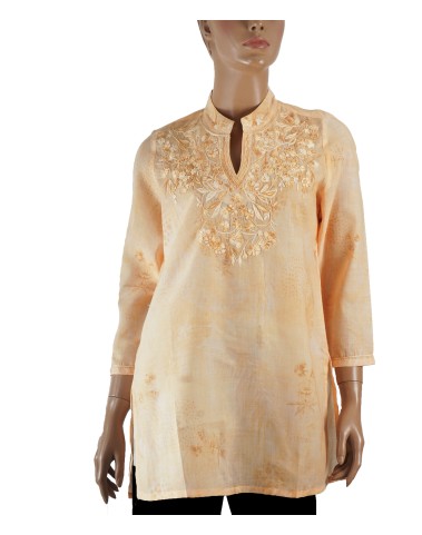 Casual Kurti - Yellow Embroidery