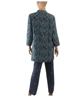 Silk Co-ord Set - Peacock Green Paisley