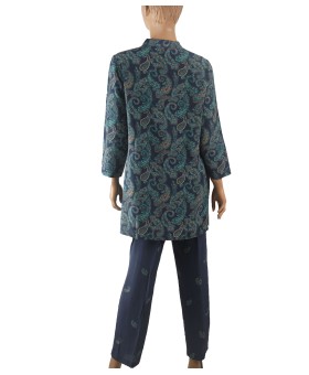 Silk Co-ord Set - Peacock Green Paisley