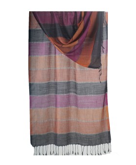 Missing Stripe Stole - Purple And Black 