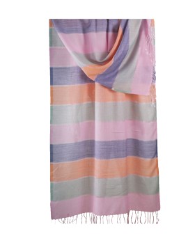 Missing Stripe Stole - Shades of Purple Orange Pink