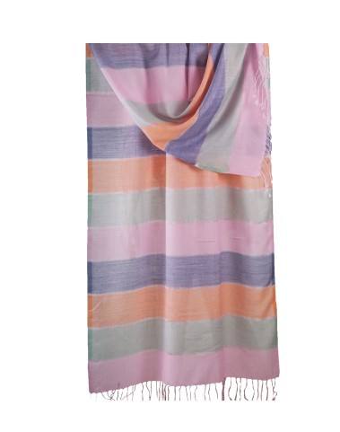 Missing Stripe Stole - Shades of Purple Orange Pink