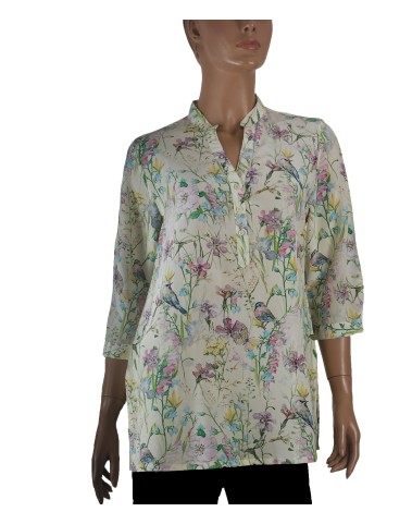 Short Silk Shirt - Birds