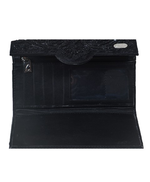 Ashika Wallet - Black Bead Work 