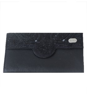 Ashika Wallet - Black Bead Work 