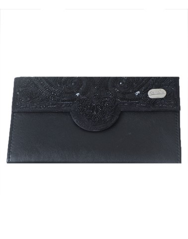 Ashika Wallet - Black Bead Work 