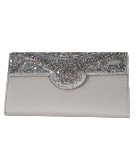 Ashika Wallet - Grey Bead Work 