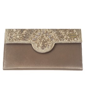 Ashika Wallet - Golden Bead Work 