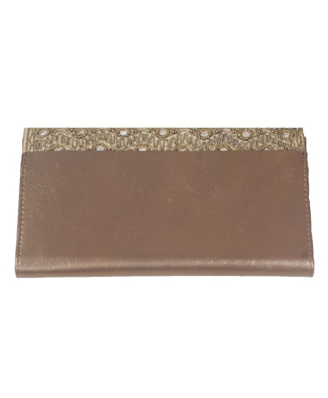 Ashika Wallet - Rhombus Golden Bead Work 