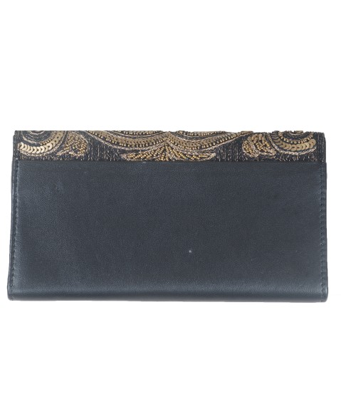 Ashika Wallet - Golden Thread And Bead Work 