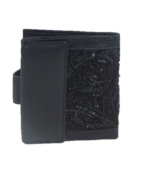 Folding Wallet - Black Paisley