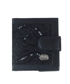 Folding Wallet - Black Paisley