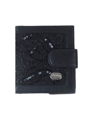 Folding Wallet - Black Paisley