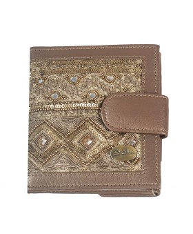 Folding Wallet - Golden Thread Work And Mirror