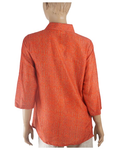 Casual Kurti - Orange Small Paisley