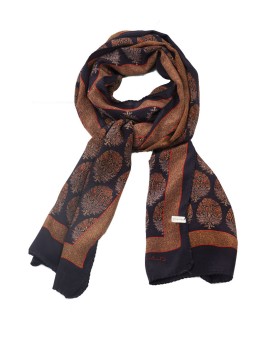 Crepe Silk Scarf - Black Butti