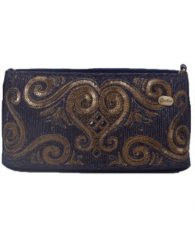 Karo Bag - Navy Blue Embroidered