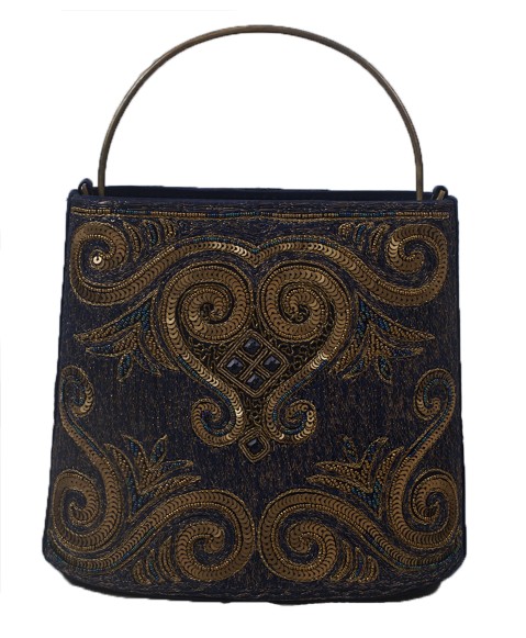 Manar Bag - Navy Blue Embroidered