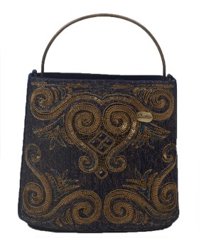 Manar Bag - Navy Blue Embroidered