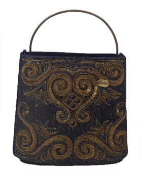 Manar Bag - Navy Blue Embroidered