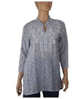 Casual Kurti - Blue Abstract