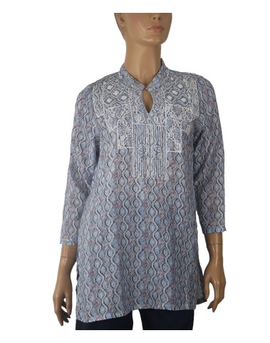 Casual Kurti - Blue Abstract