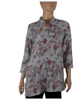 Casual Kurti - Floral Pintuck