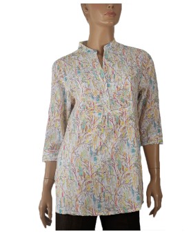 Casual Kurti - Yellow Abstract