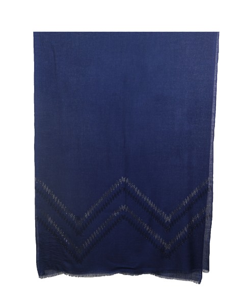 Diamond Stole - Navy Blue Pyramid diamond 