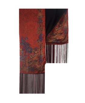 Red Paisley Tassle Stole