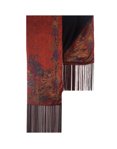 Red Paisley Tassle Stole