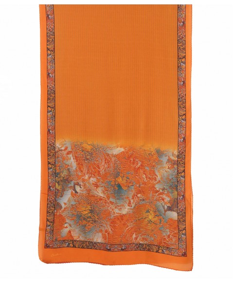 Crepe Silk Scarf - Orange Stripe