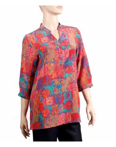 Short Silk Shirt-Red Indian