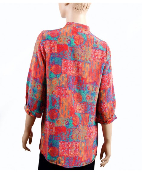 Short Silk Shirt-Red Indian