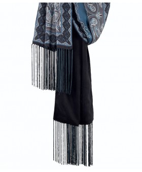 Black and Blue Jamewar Tassle Stole