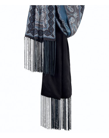 Black and Blue Jamewar Tassle Stole